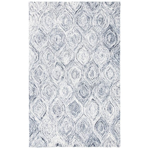 SAFAVIEH Ikat Silver/Grey Doormat 3 ft. x 5 ft. Geometric Solid Color Area Rug