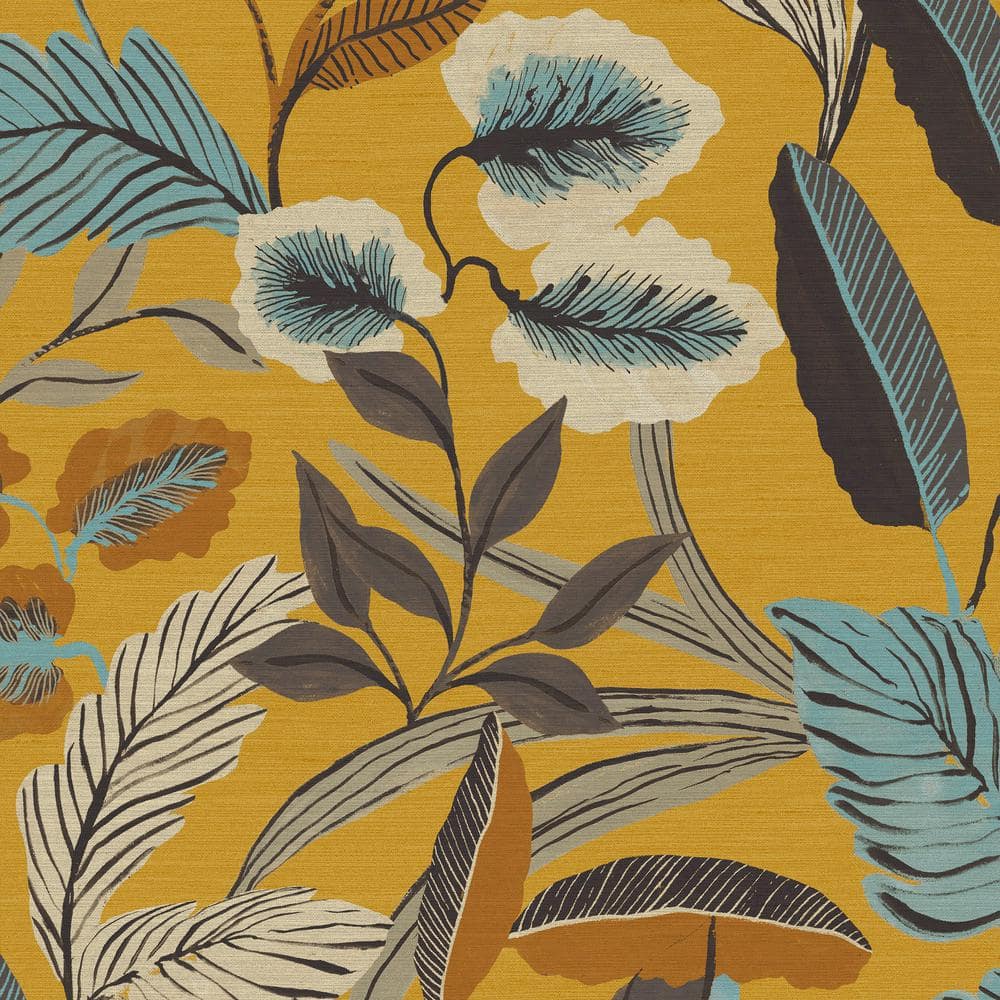 Graham & Brown Sublime Paradise Arts Ochre Yellow Wallpaper Sample 12115794  - The Home Depot