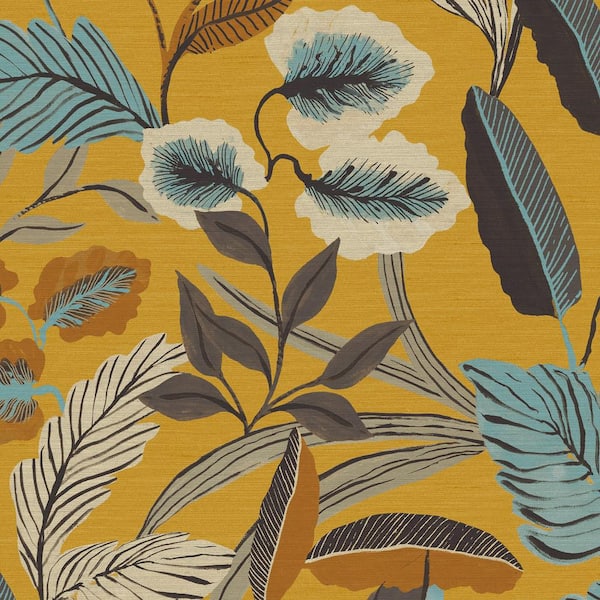 Fresco Watercolour Leaves Ochre Wallpaper | very.co.uk