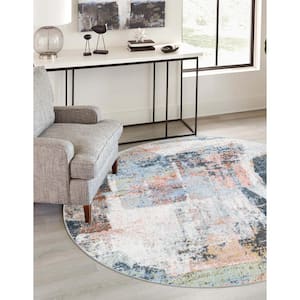Kamala Washable Abstract Multi 7 ft. 10 in. x 7 ft. 10 in. Area Rug
