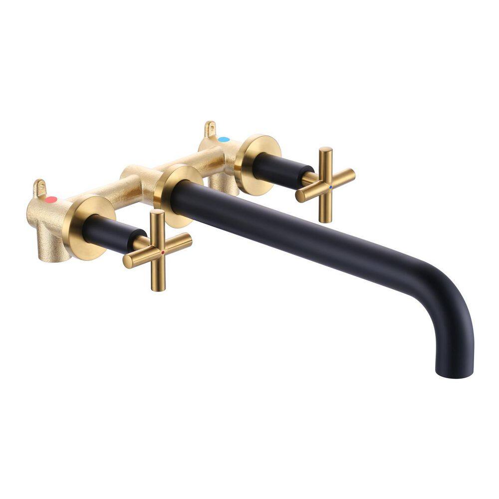 2-Handle Wall Mount Roman Tub Faucet in Black and GoldValve Included) price history on PriceWatchPro