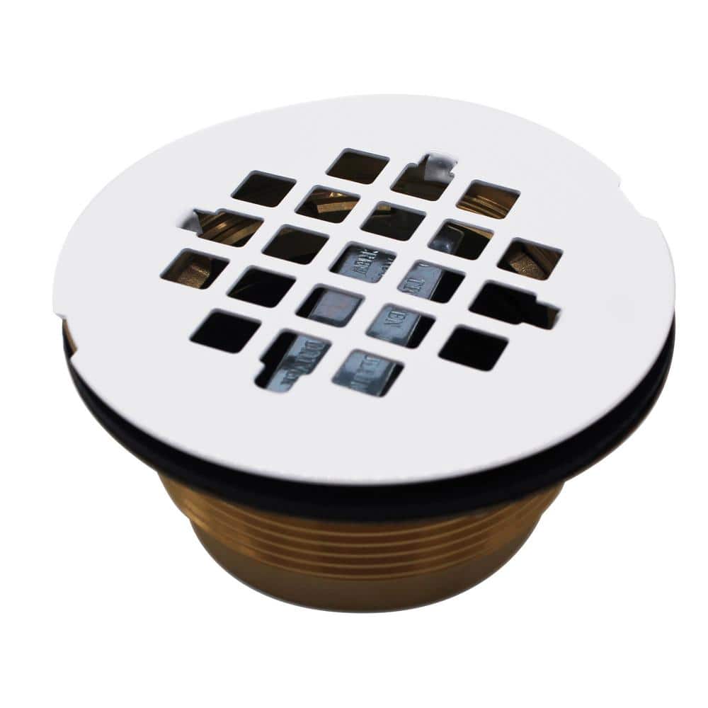 Westbrass 2 in. NoCaulk Brass Compression Shower Drain with 41/4 in