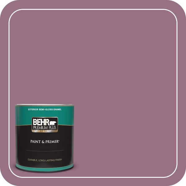 BEHR PREMIUM PLUS 1 qt. #690D-6 Meadow Flower Semi-Gloss Enamel Exterior Paint & Primer