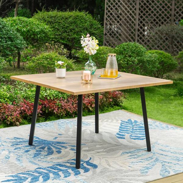 Square wooden garden table best sale and chairs