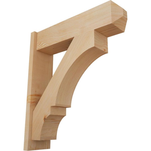 Ekena Millwork 8 in. x 32 in. x 28 in. Balboa Craftsman Smooth Douglas Fir Outlooker