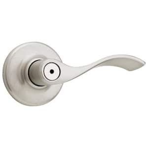 Balboa Satin Nickel Privacy Bed/Bath Door Handle with Microban Antimicrobial Technology and Lock