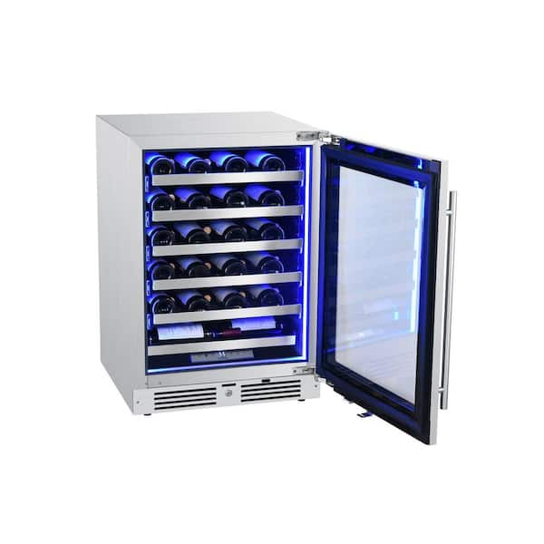 24 in. 44-Wine Bottles Wine Cooler in Wood Grain