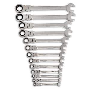 12-Point 72-Tooth SAE Flex-Head Ratcheting Combination Wrench Set (13-Piece)