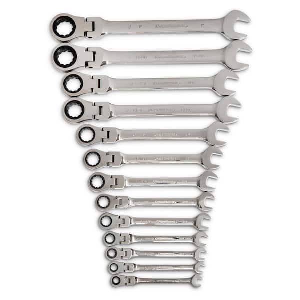 GEARWRENCH 12-Point 72-Tooth SAE Flex-Head Ratcheting Combination Wrench Set (13-Piece)