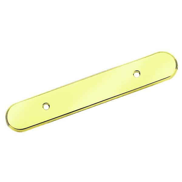 Amerock Backplates 3 in (76 mm) Center-to-Center Polished Brass Cabinet Pull Backplate
