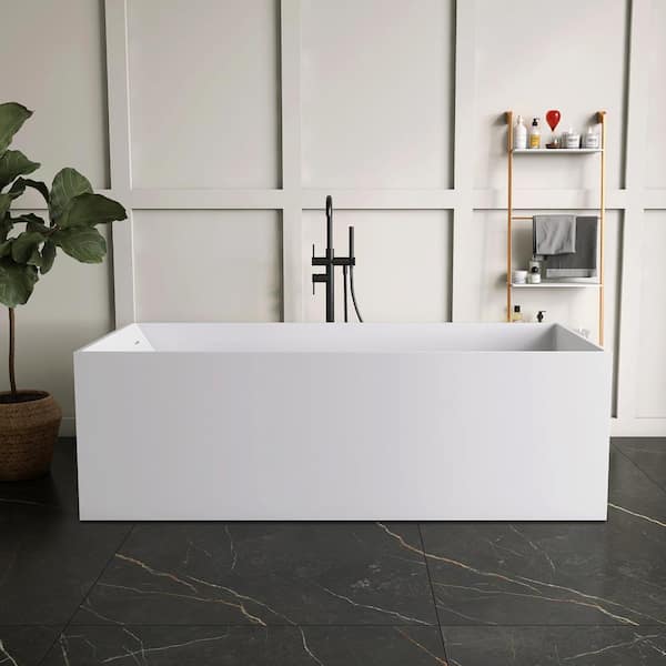 MEDUNJESS 67 In. X 28 In. Rectangular Stone Resin Solid Surface ...