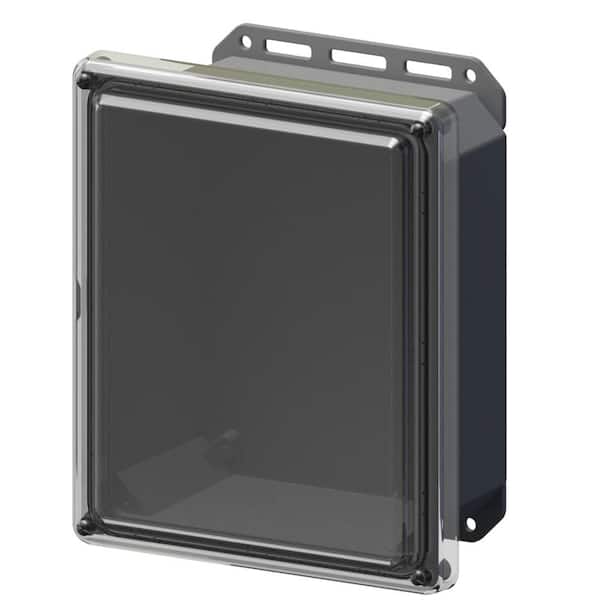 Serpac 11.8 in. L x 10 in. W x 5.5 in. H Polycarbonate Clear Screw Top Cabinet Enclosure with Gray Bottom