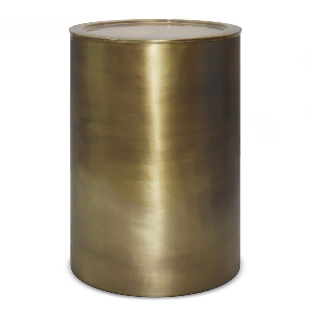 Corbin Antique Gold Round Metal Side Table