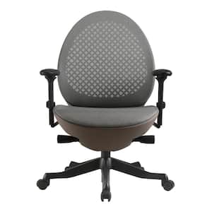 Brown Nylon Mesh Office Chair With Ergonomic Design