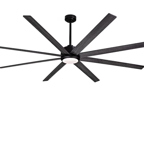 84 in. Indoor Black Industrial Large Ceiling Fans with Lights and Remote Dimmable