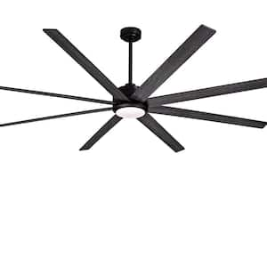 84 in. Indoor Black Industrial Large Ceiling Fans with Lights and Remote Dimmable