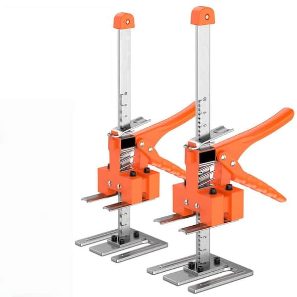 12 in. Orange Carbon Steel Drywall Jack Post, Weight to 330 lb., Drywall Lift for Wall Tile Locator, Easy Pressing