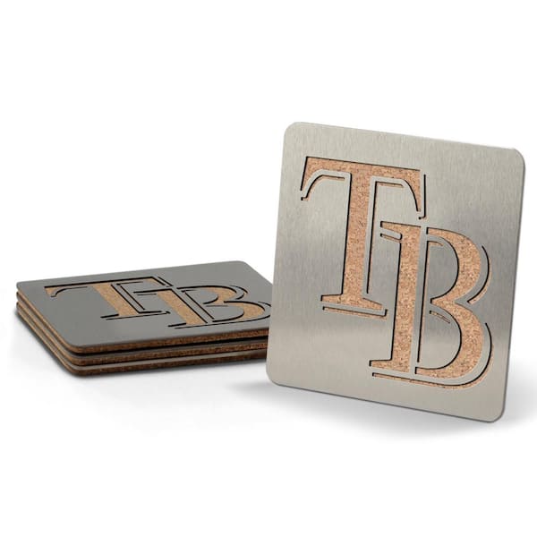 YouTheFan MLB Tampa Bay Rays 4 in. Metallics Coasters (Set of 4)