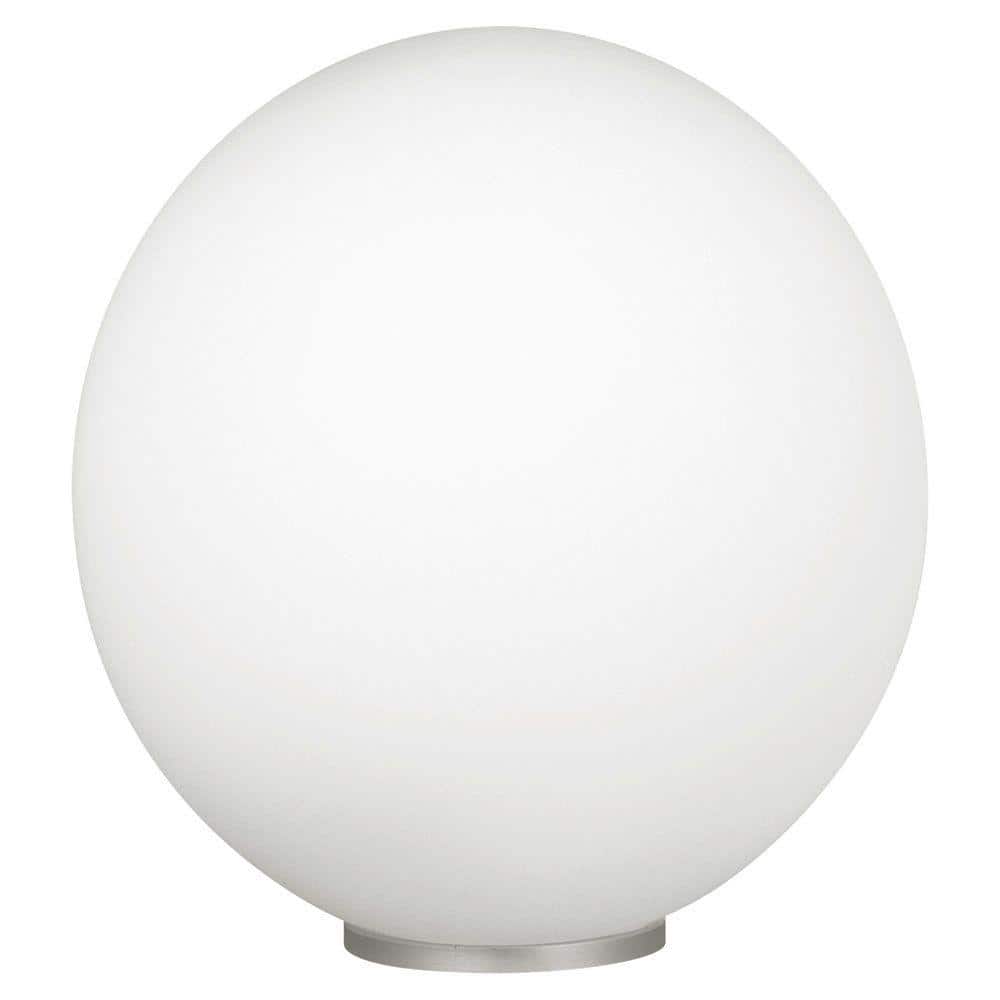Rondo 11.75 in. W x 12.25 in. H 1-Light Silver Table Lamp with Frosted Opal Glass Shade price history on PriceWatchPro