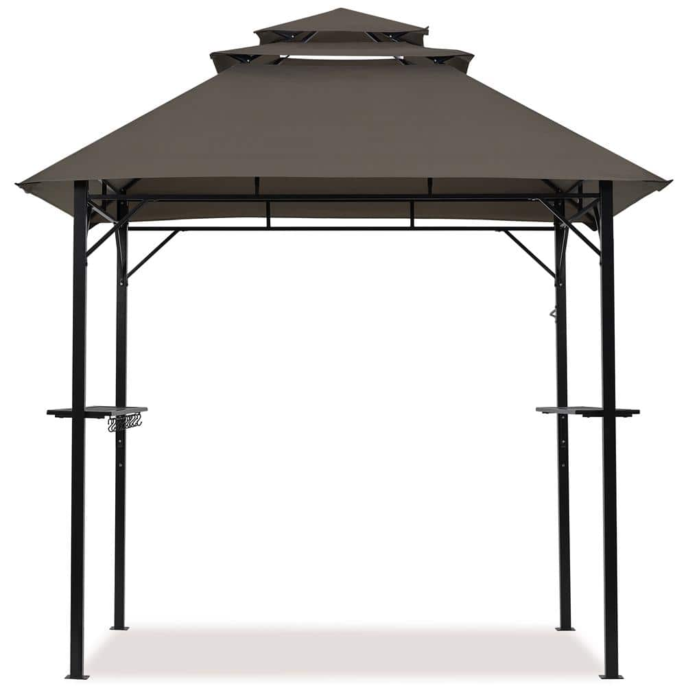 Yaheetech 8 ft. × 5 ft. Outdoor BBQ Gazebo with Height-adjustable ...