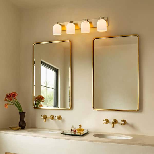 ZYZWMB 30.7 in. 4-Light Modern Gold Bathroom Vanity Light with