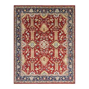 Ariel Serapi Red 9 ft. x 12 ft. Traditional Floral Handmade Area Rug