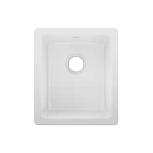 Fireclay 16 in. Undermount 1-Bowl White Fireclay Sink Only