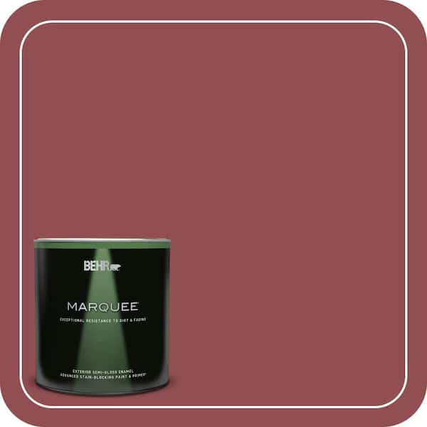 BEHR MARQUEE 1 qt. #PPU1-08 Pompeian Red Semi-Gloss Enamel Exterior Paint & Primer