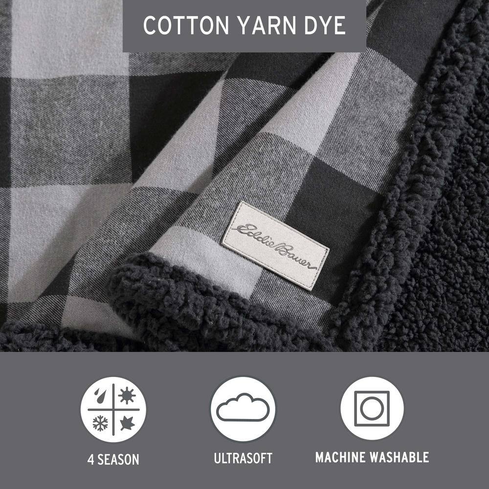 50"x60" Reversible Cabin Plaid Sherpa Throw Blanket