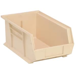 Ultra Series 6.33 qt. Stack and Hang Bin in Ivory (12-Pack)
