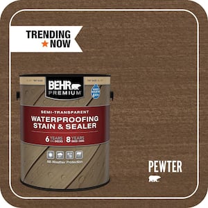 1 gal. #ST-131 Pewter Semi-Transparent Waterproofing Exterior Wood Stain and Sealer