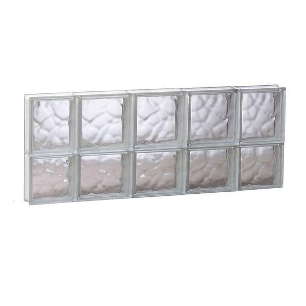 Clearly Secure 34.75 in. x 13.5 in. x 3.125 in. Frameless Wave Pattern Non-Vented Glass Block Window