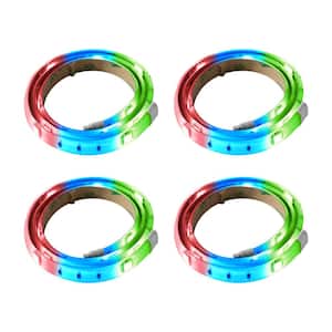 2 ft. Hardwired Cuttable Color Changing Integrated LED Strip Light 4 Pack