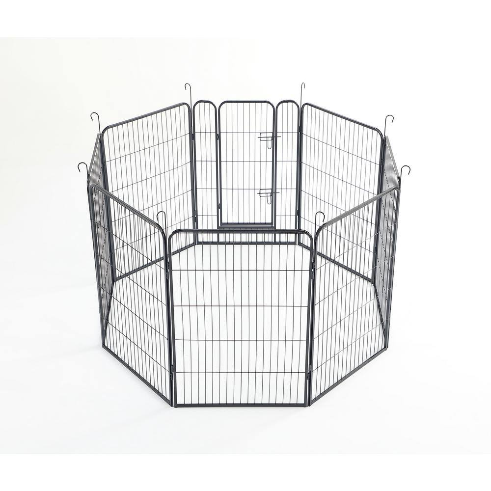 Heavy Duty Black Metal 40" Pet Playpen with Door
