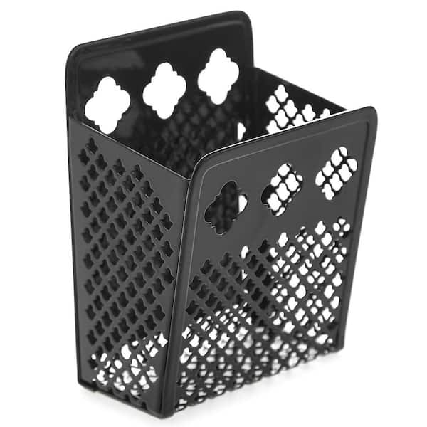 Magnetic Pen Holder Mesh Metal Strong Magnet Black Dry Erase Marker Pencil Organizer Basket for Refrigerator Locker