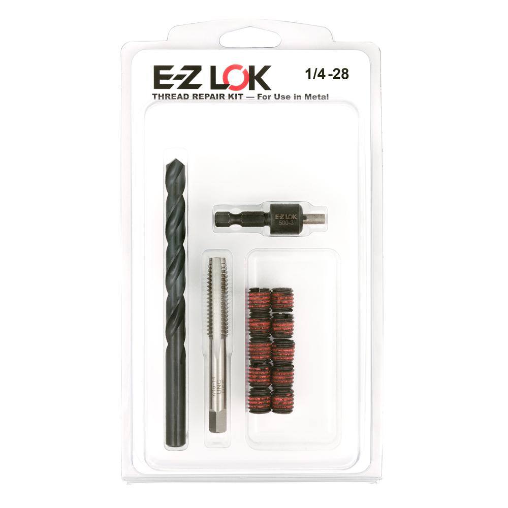 Repair Kit for Threads in Metal - 1/4-28 - 10 Self-Locking Steel Inserts with Drill, Tap and Install Tool price history on PriceWatchPro