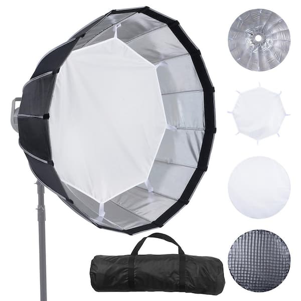33 in.Parabolic Softbox, Quick Release and Fold, Lightweight, Universal Bowens Mount, 4 Lighting Effects for Photography
