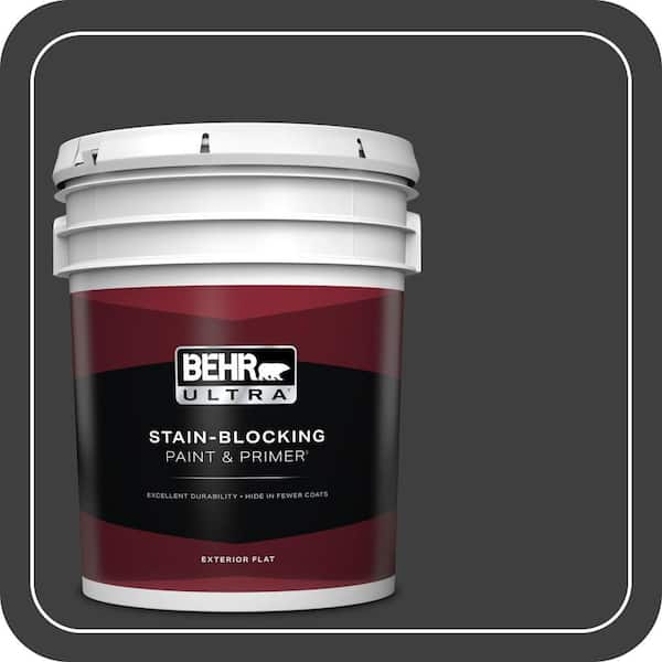 BEHR ULTRA 5 gal. Black Flat Exterior Paint & Primer