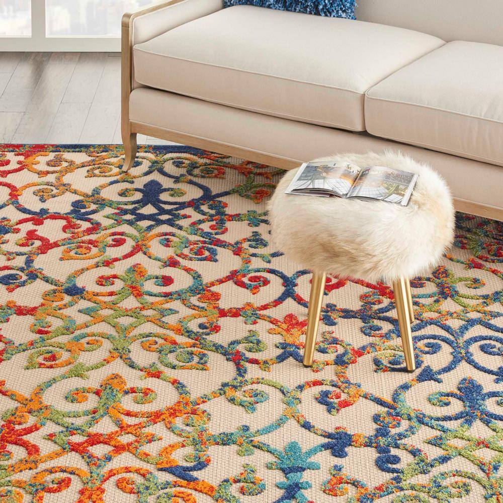 Nourison Aloha 7' x 10' Multicolor Flat Woven Indoor/Outdoor Rug