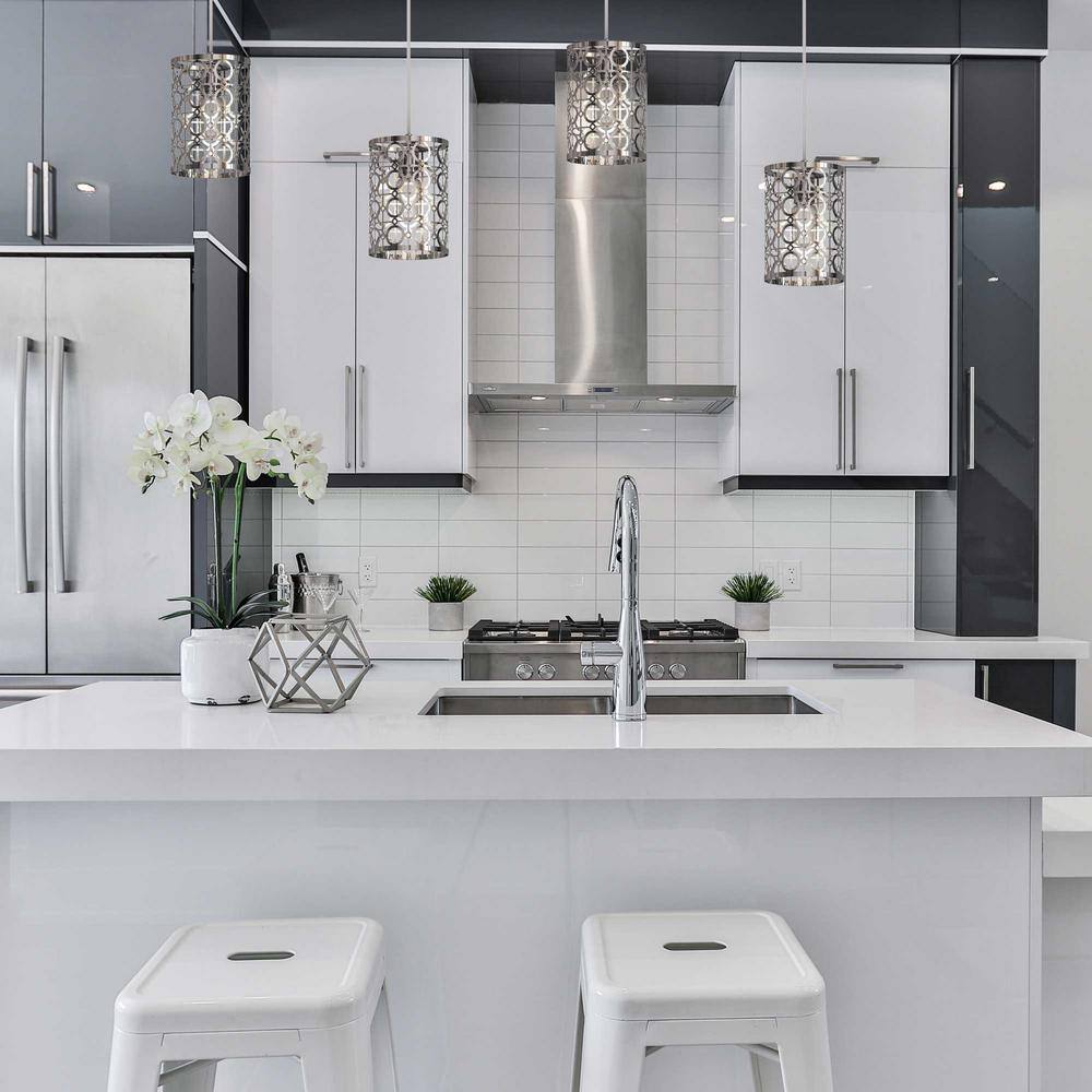 Elegant Chrome Mini Hanging Cylinder Pendant with Open Bottom