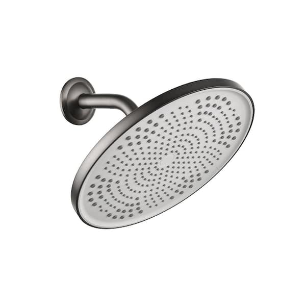 WELLFOR 1-Spray Patterns with 1.8 GPM 10 in. Wall Mount Fixed Shower Head in Gunmetal