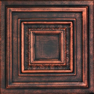 Chestnut Grove Black Copper 1.6 ft. x 1.6 ft. Decorative Foam Glue Up Ceiling Tile (21.6 sq. ft./Case)