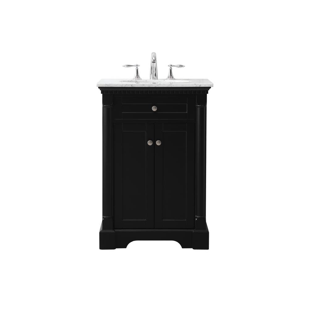 Simply Living 24 in. W x 21.5 in. D x 35 in. H Bath Vanity in Black with Ca