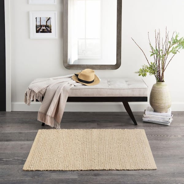 2 ft. x 3 ft. Natural Jute Flatweave Handmade Area Rug