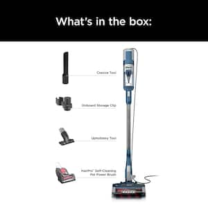 Stratos Bagless Corded Stick Vacuum with DuoClean Powerfins Hairpro and Odor Neutralizer Technology in Navy