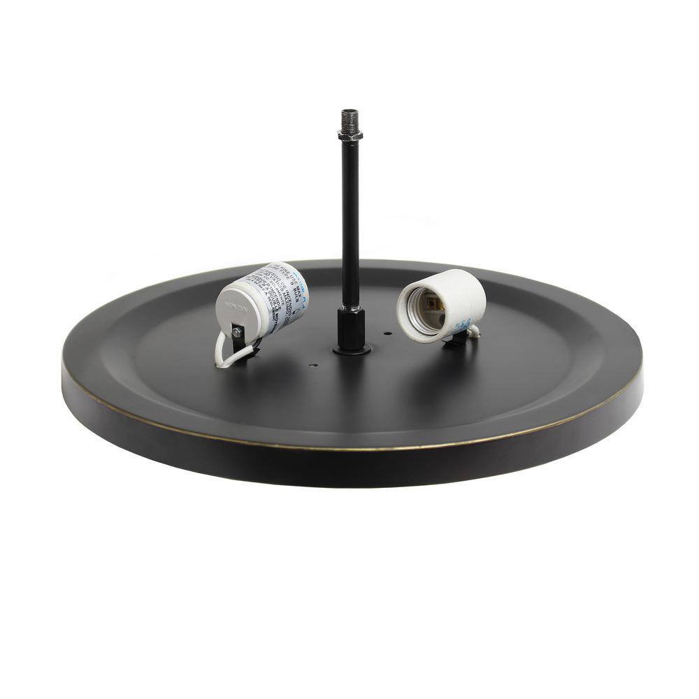 Elegant Elipse 15" Bronze Crystal Bowl Ceiling Flush Mount Light