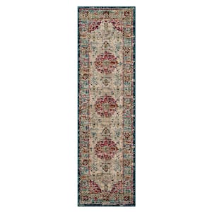 Fitzgerald 2 ft. x 7 ft. Oyster Abstract Runner Area Rug