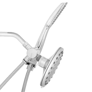 12-Spray Patterns with 1.8 GPM 7 in. Wall Mount High Pressure Dual Shower Head and Wand Shower Head in Chrome