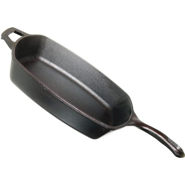 10.5 in. Cast Iron Skillet in Black