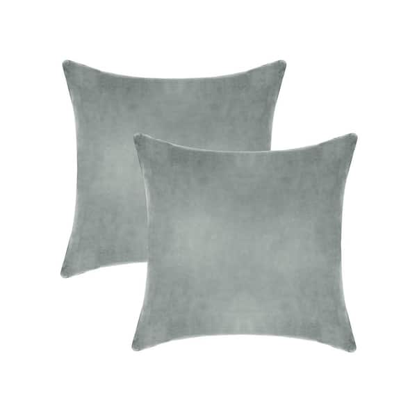A1 Home Collections A1HC Dove Grey 24 in. x 24 in. Velvet Throw Pillow Covers Set of 2